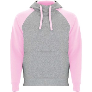 Roly Badet gyerek kapucnis pul�ver, Heather grey, Light pink